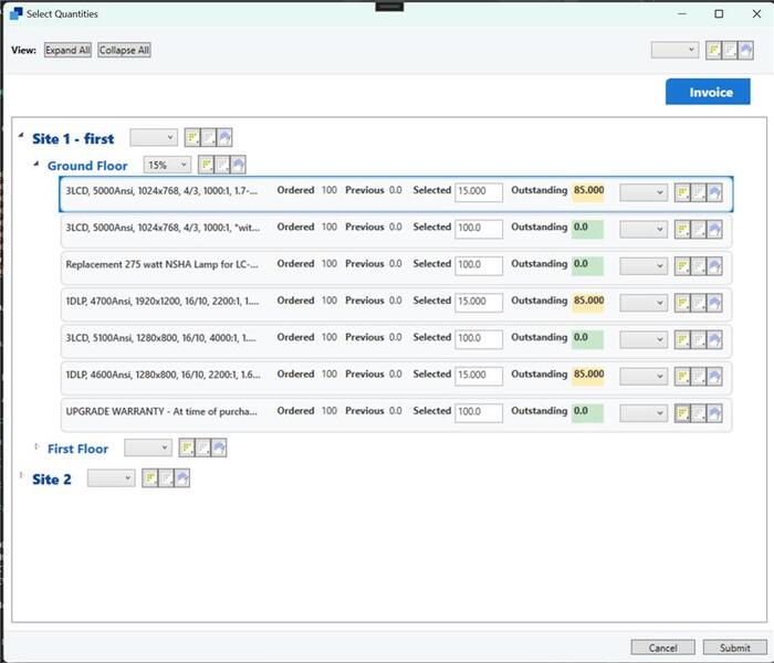 Part Order / Invoicing Module
