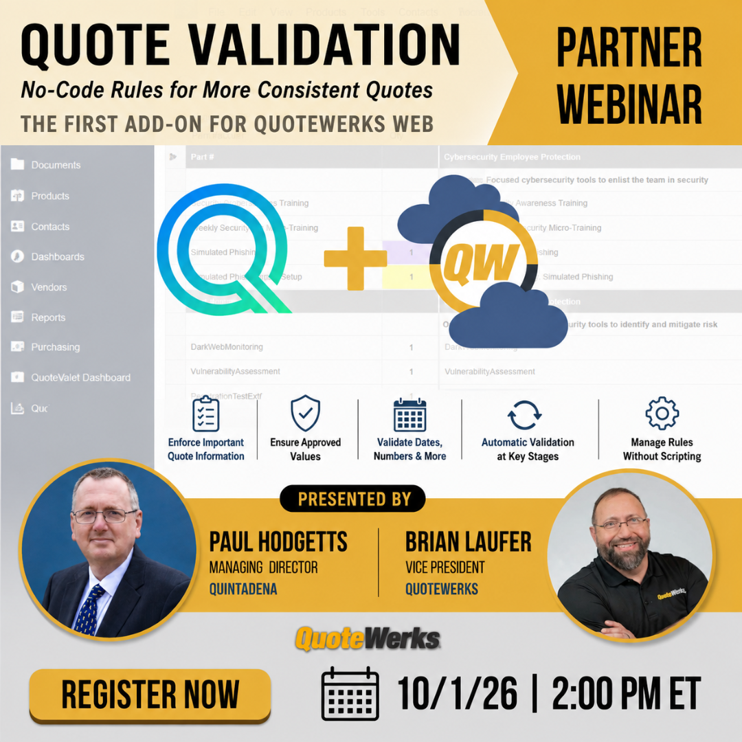 Quote validation module webinar with QuoteWerks