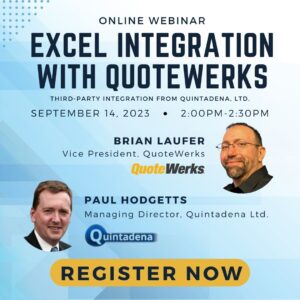 Flyer for QuoteWerks Excel integration webinar