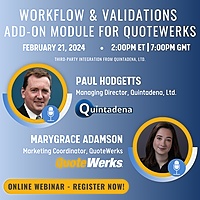 workflow and validation module for quotewerks webinar